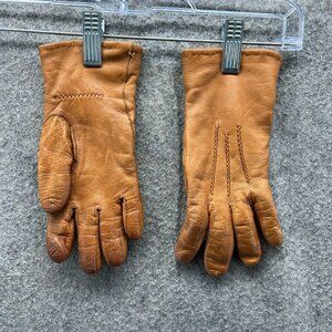 Fingermann Norge Gloves Women 6 3/4 Brown Genuine Leather Kan Skinnrenses Import